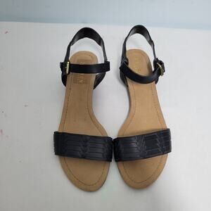 Lauren Ralph Lauren Latrice Black Wedge Sandals Size 10B 31526-